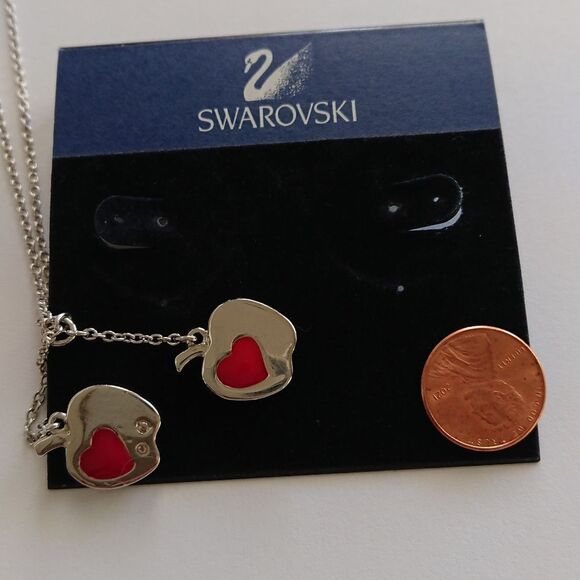 Swarovski DOUBLE apple and heart necklaces - Picture 6 of 9